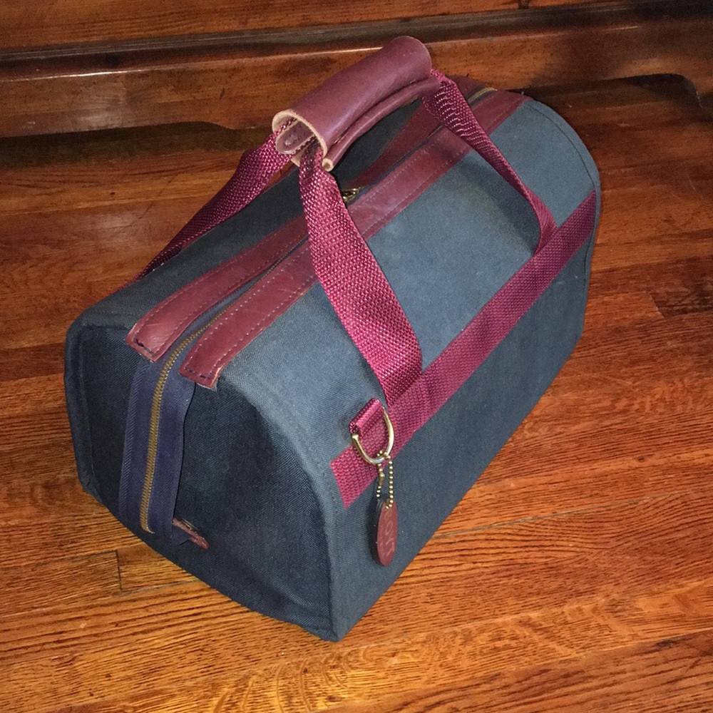 Vintage BOYT Iowa USA 15” ballistic nylon leather duffel bag luggage gym bag